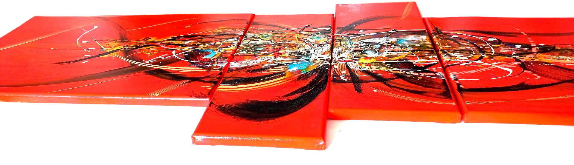 LOREVATEA-Tableau abstrait Set on Fire finition profil