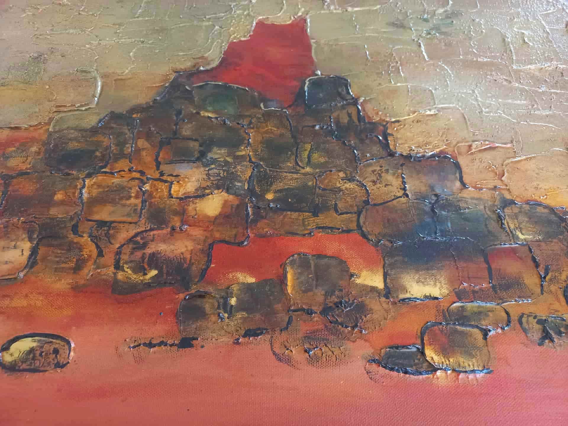 LOREVATEA-Tableau abstrait Empreintes détail