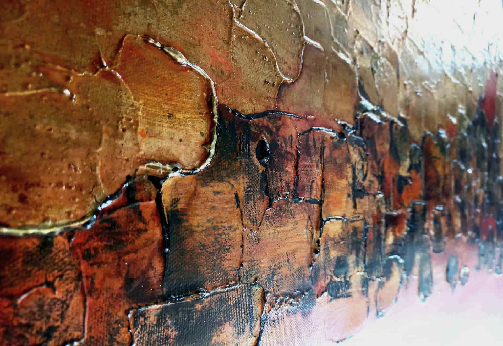 LOREVATEA-Tableau abstrait Empreintes détail