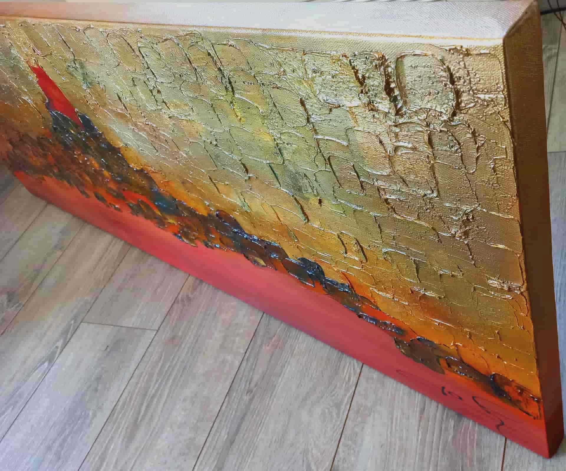 LOREVATEA-Tableau abstrait Empreintes finition profil