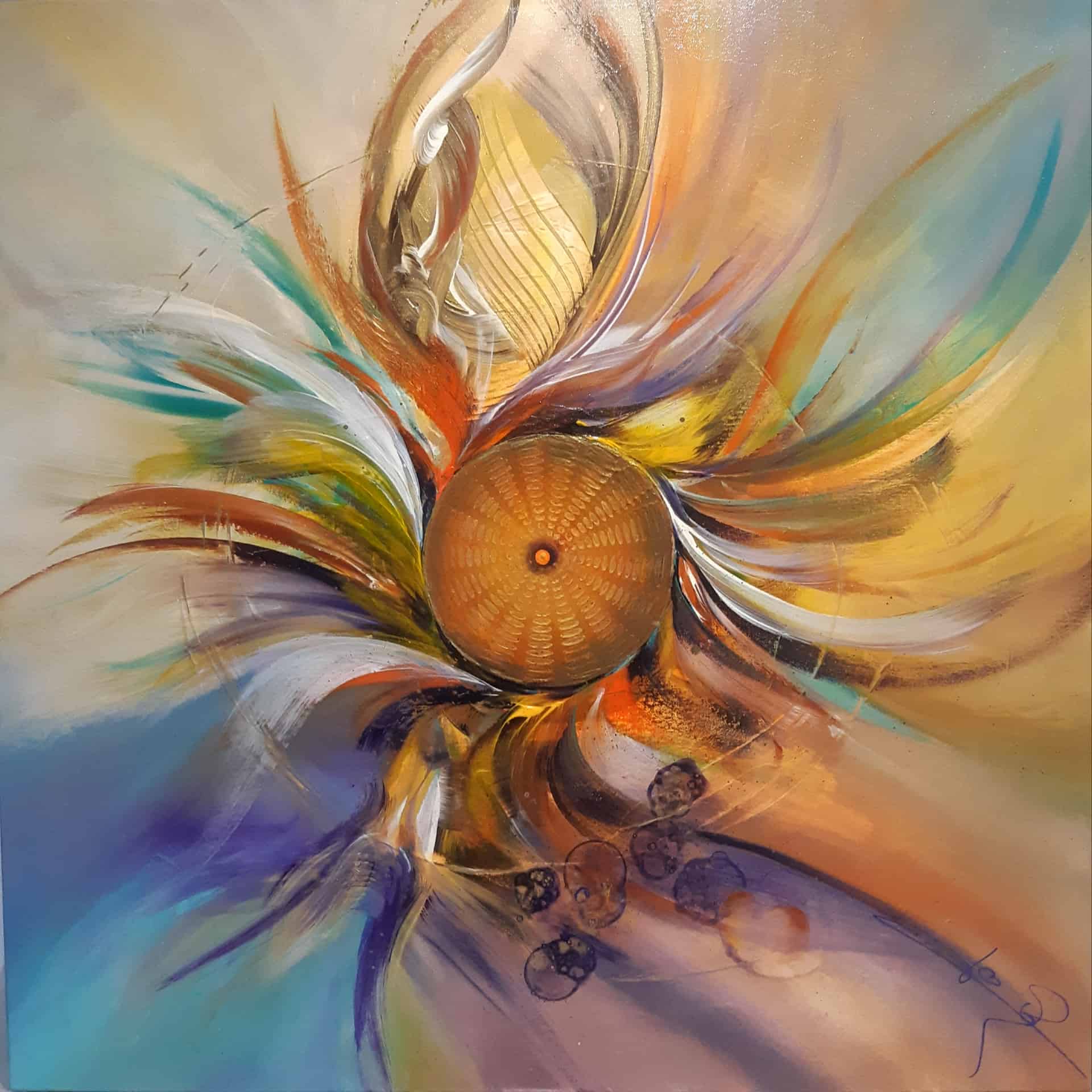 LOREVATEA-Tableau abstrait Warana 80 x 80 cm