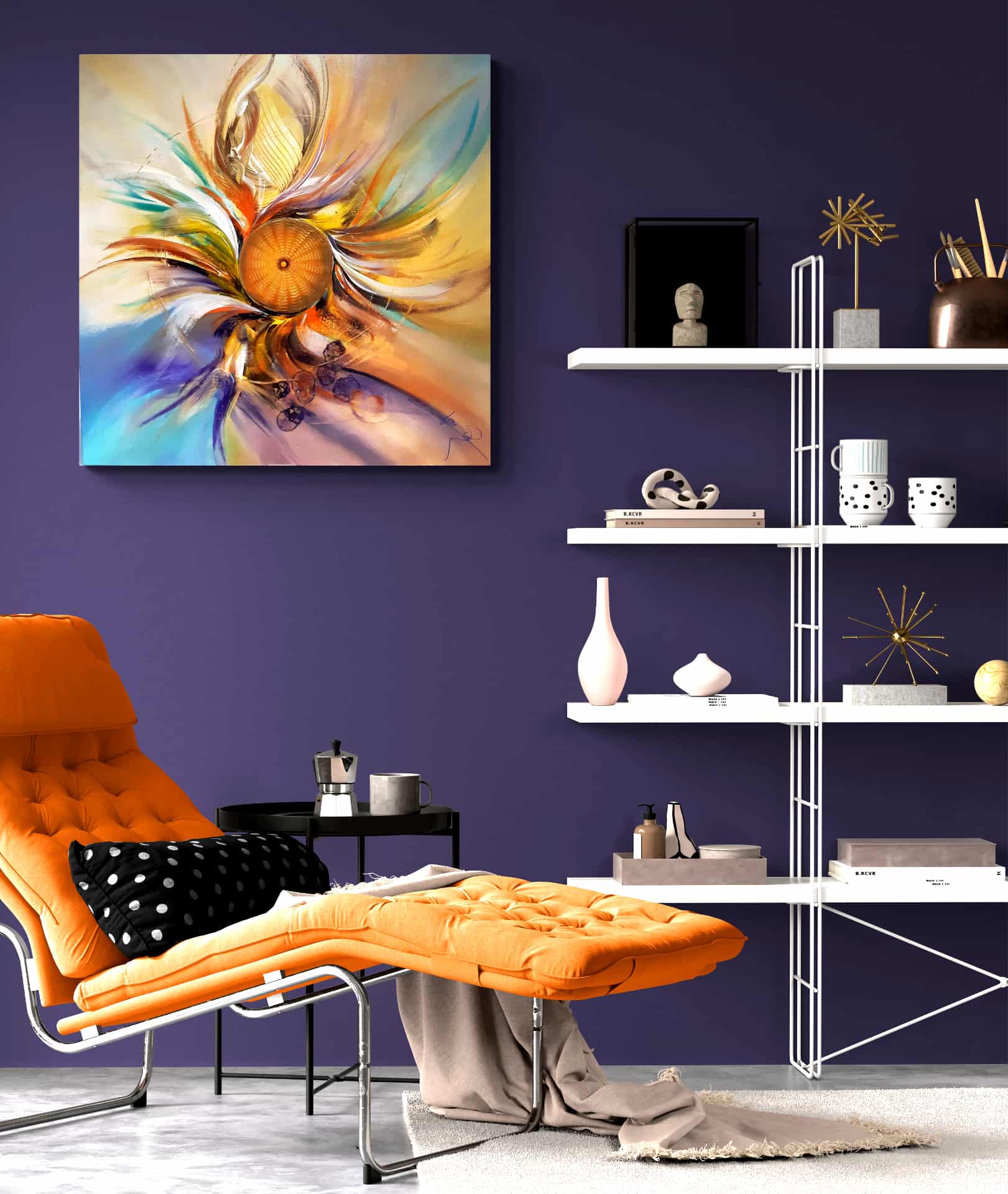 LOREVATEA-Tableau abstrait Warana in situ