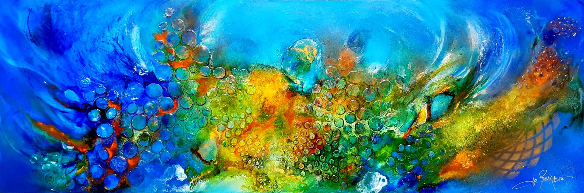LOREVATEA-Tableau abstrait Anatika 120 x 40 cm