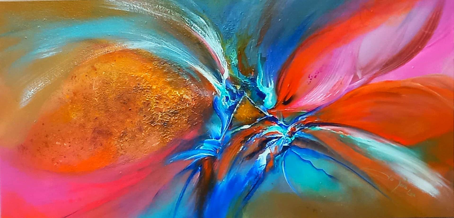 LOREVATEA-Tableau abstrait Manao 100 x 50 cm