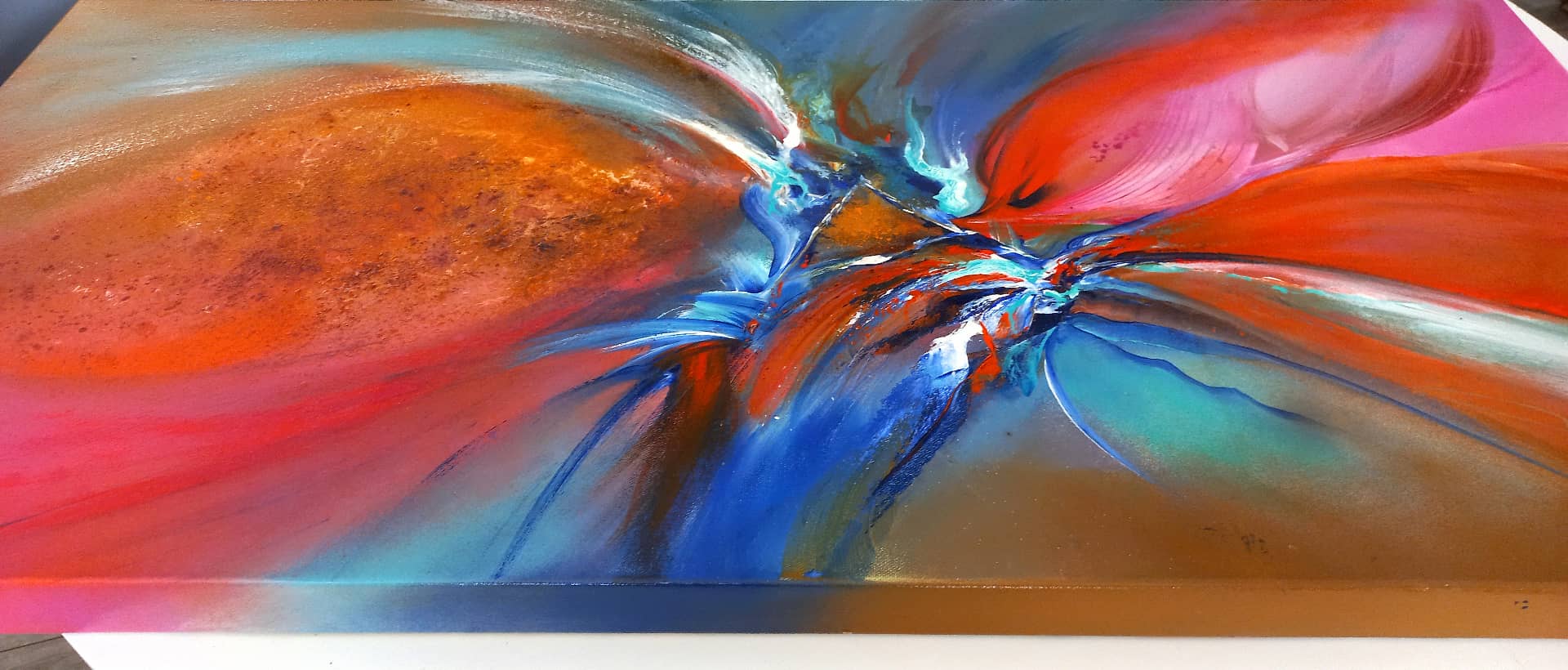 LOREVATEA-Tableau abstrait Manao finition profil