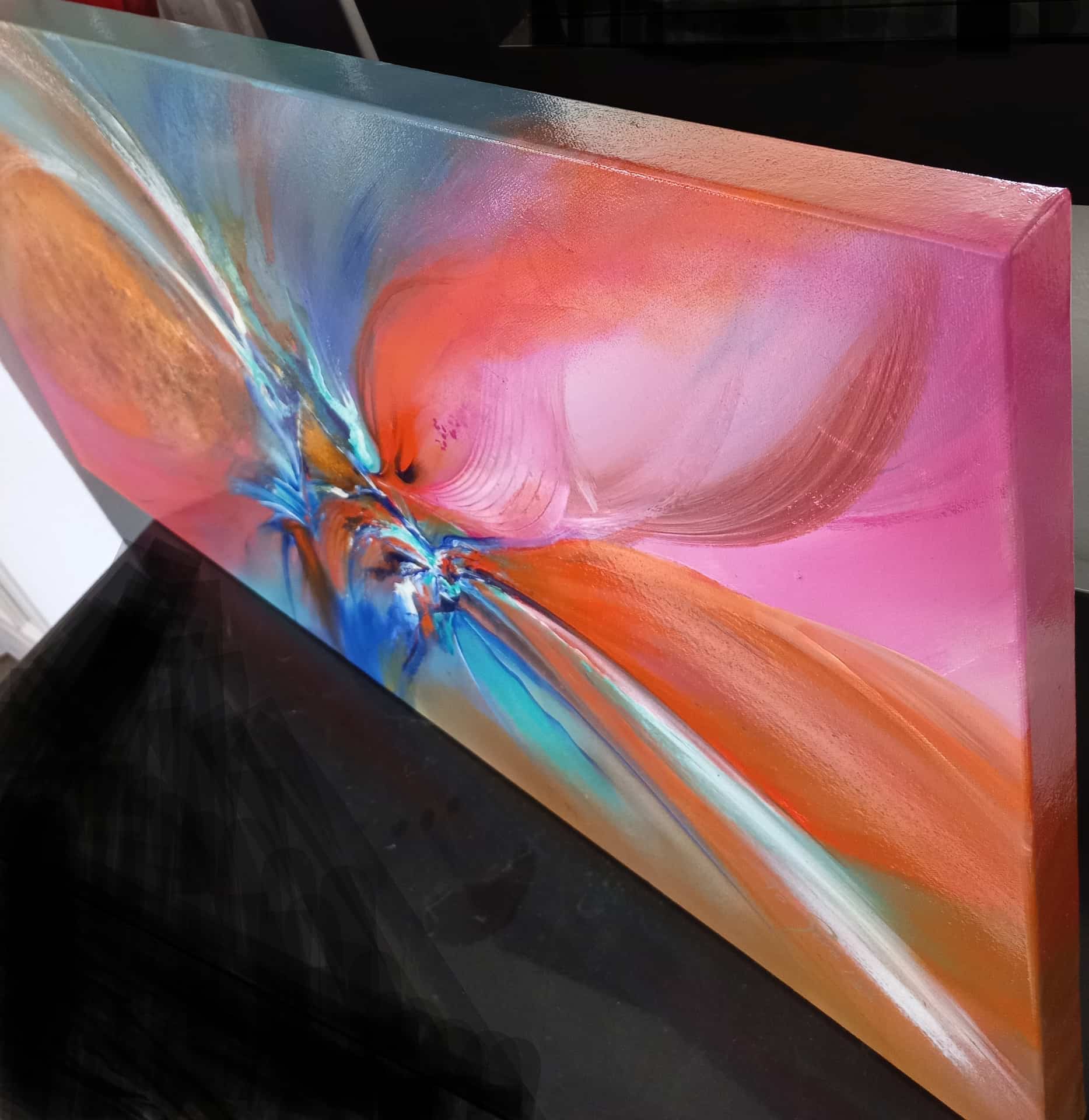 LOREVATEA-Tableau abstrait Manao finition profil