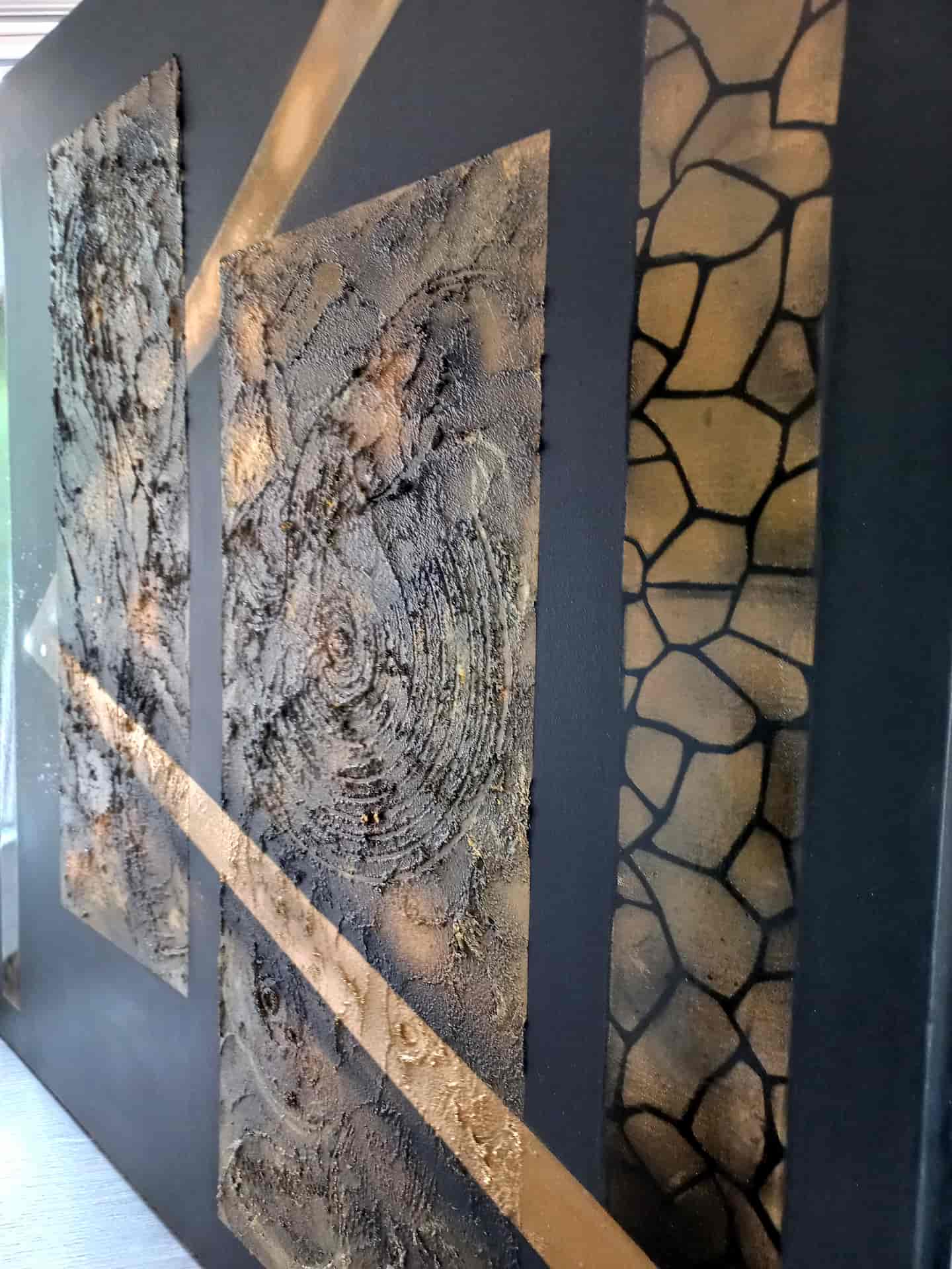 LOREVATEA-Tableau abstrait Parallèles détail