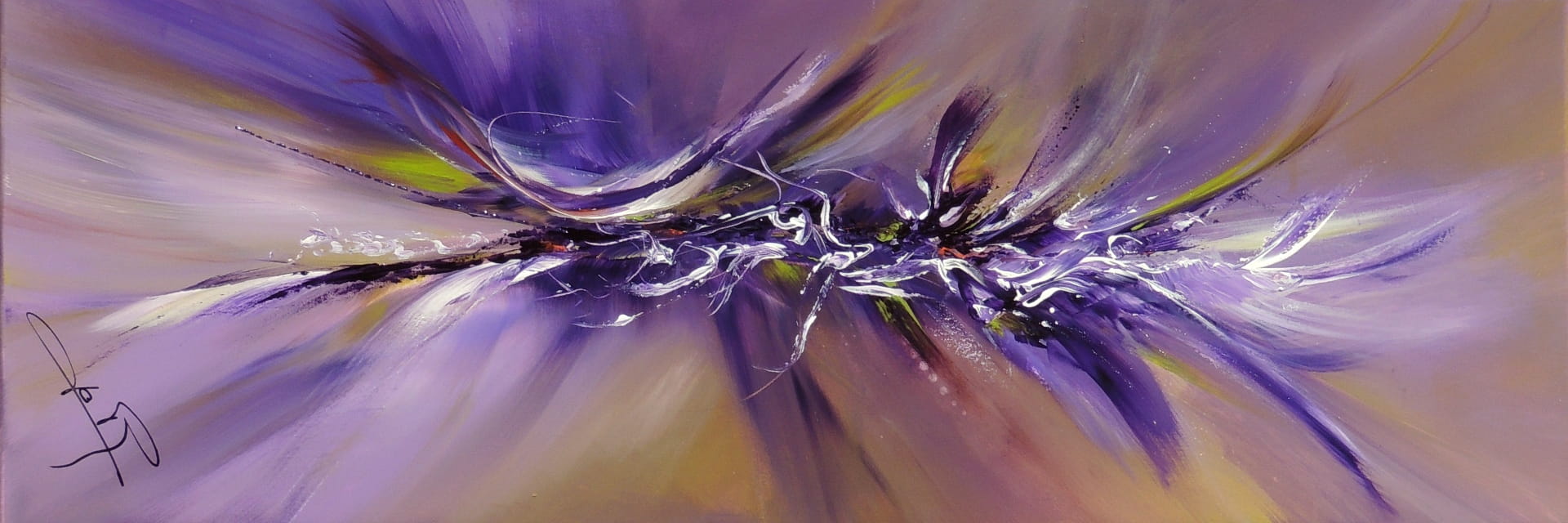 LOREVATEA - Tableau abstrait Transcendance 120 x 40 cm