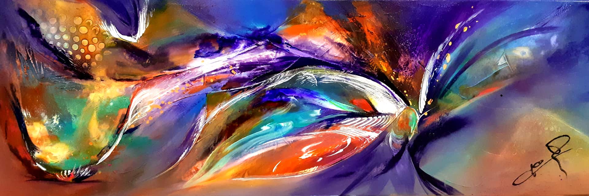 LOREVATEA - Tableau abstrait Éternité 120 x 40 cm