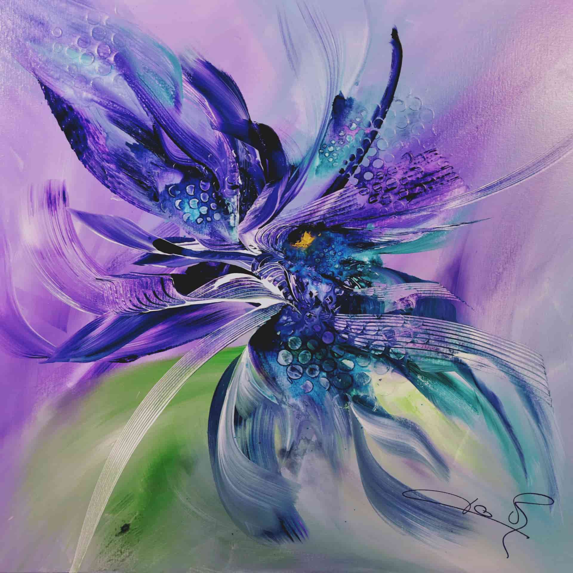 LOREVATEA-Tableau abstrait Aquarté 80 x 80 cm