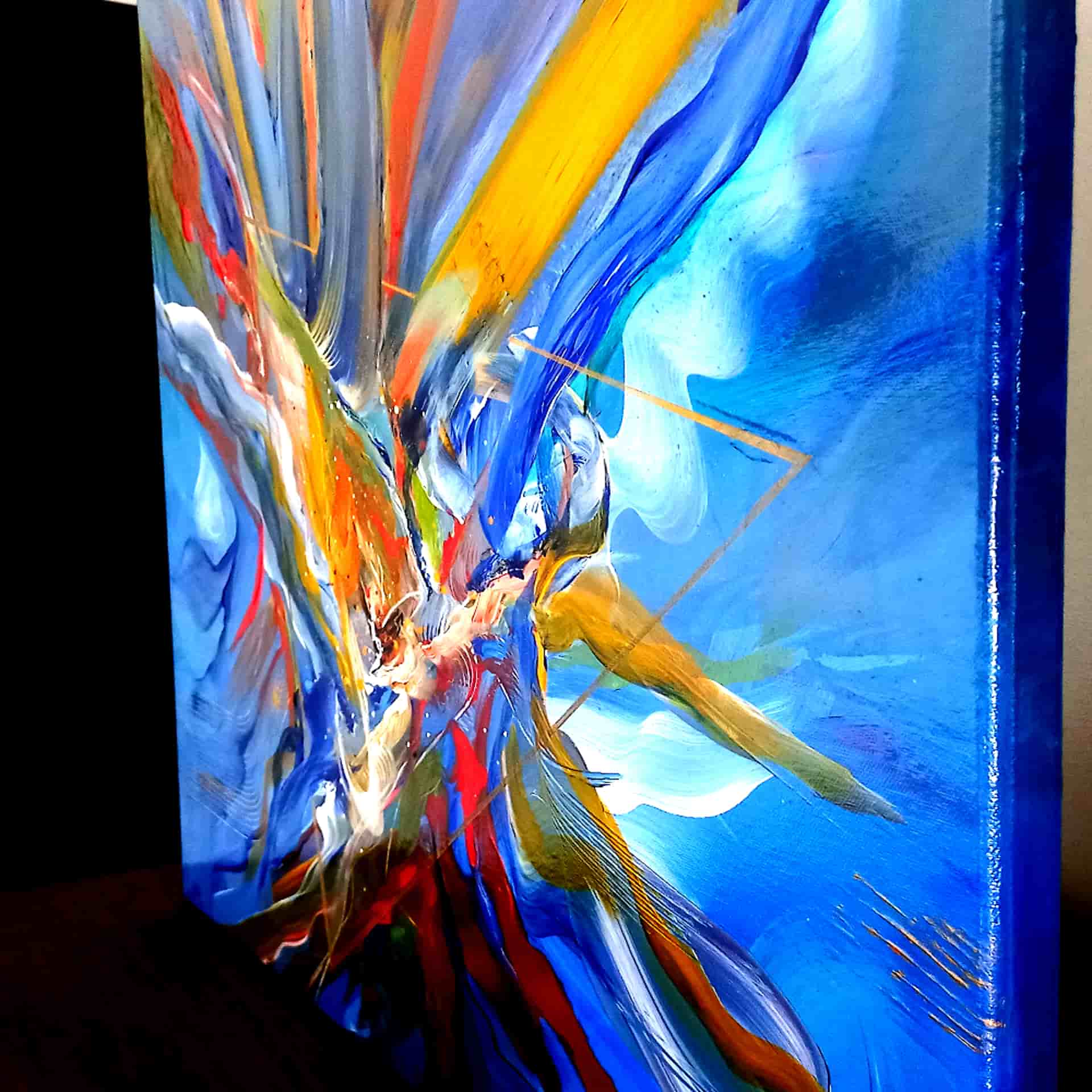 LOREVATEA-Tableau abstrait Bermudes détail