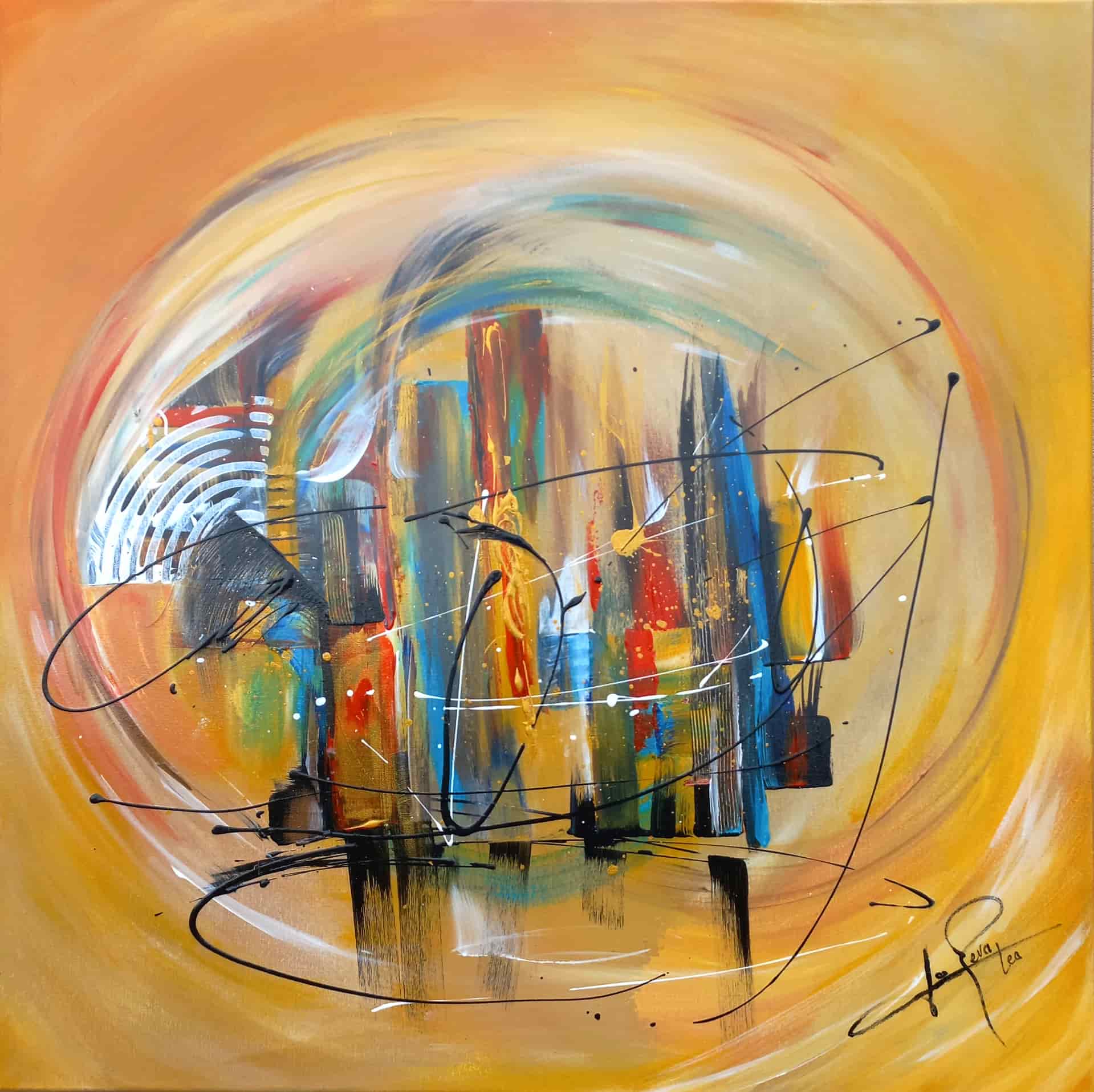 LOREVATEA-Tableau abstrait Mirage 80 x 80 cm