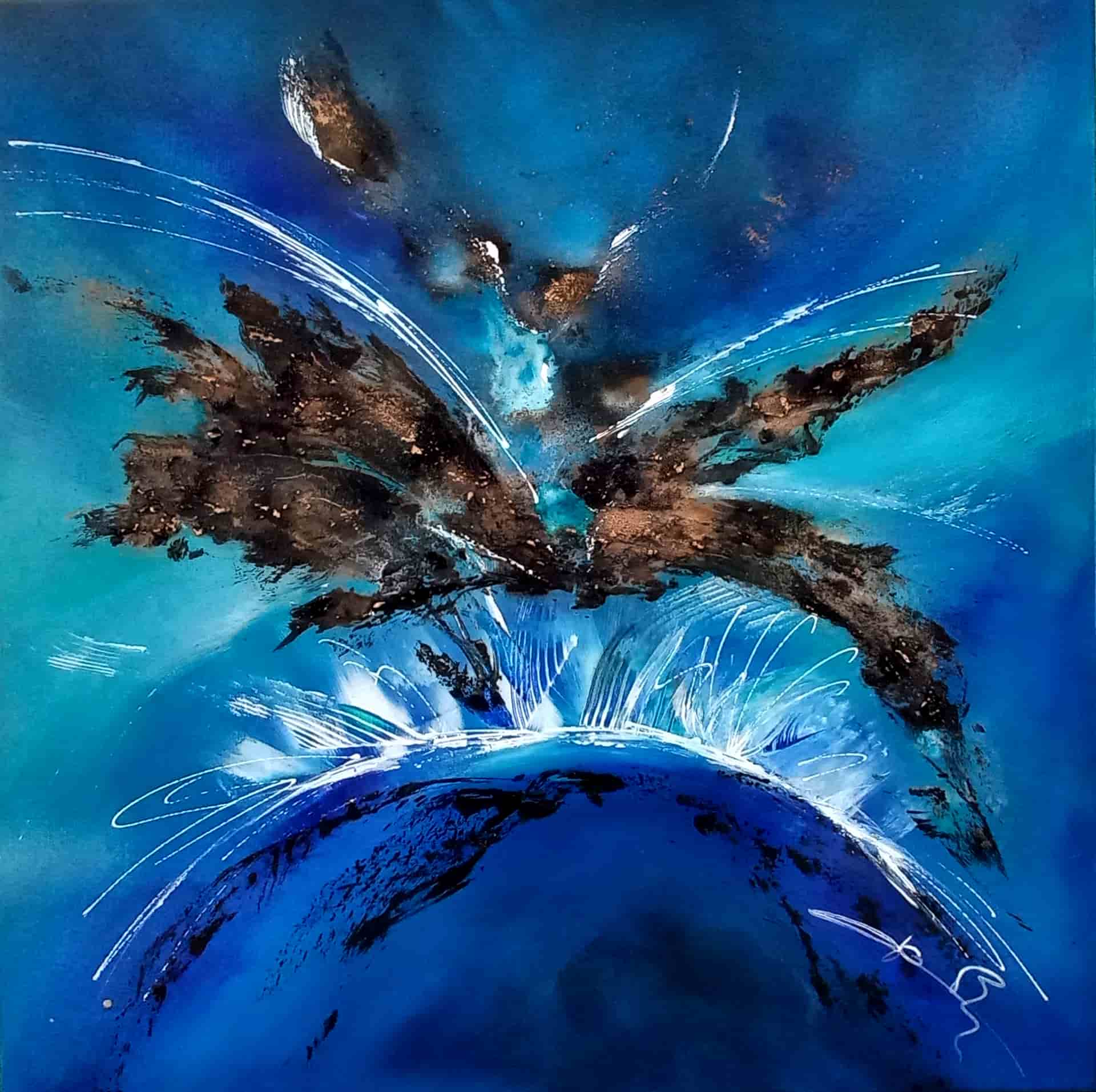 LOREVATEA-Tableau abstrait Eclipse 80 x 80 cm