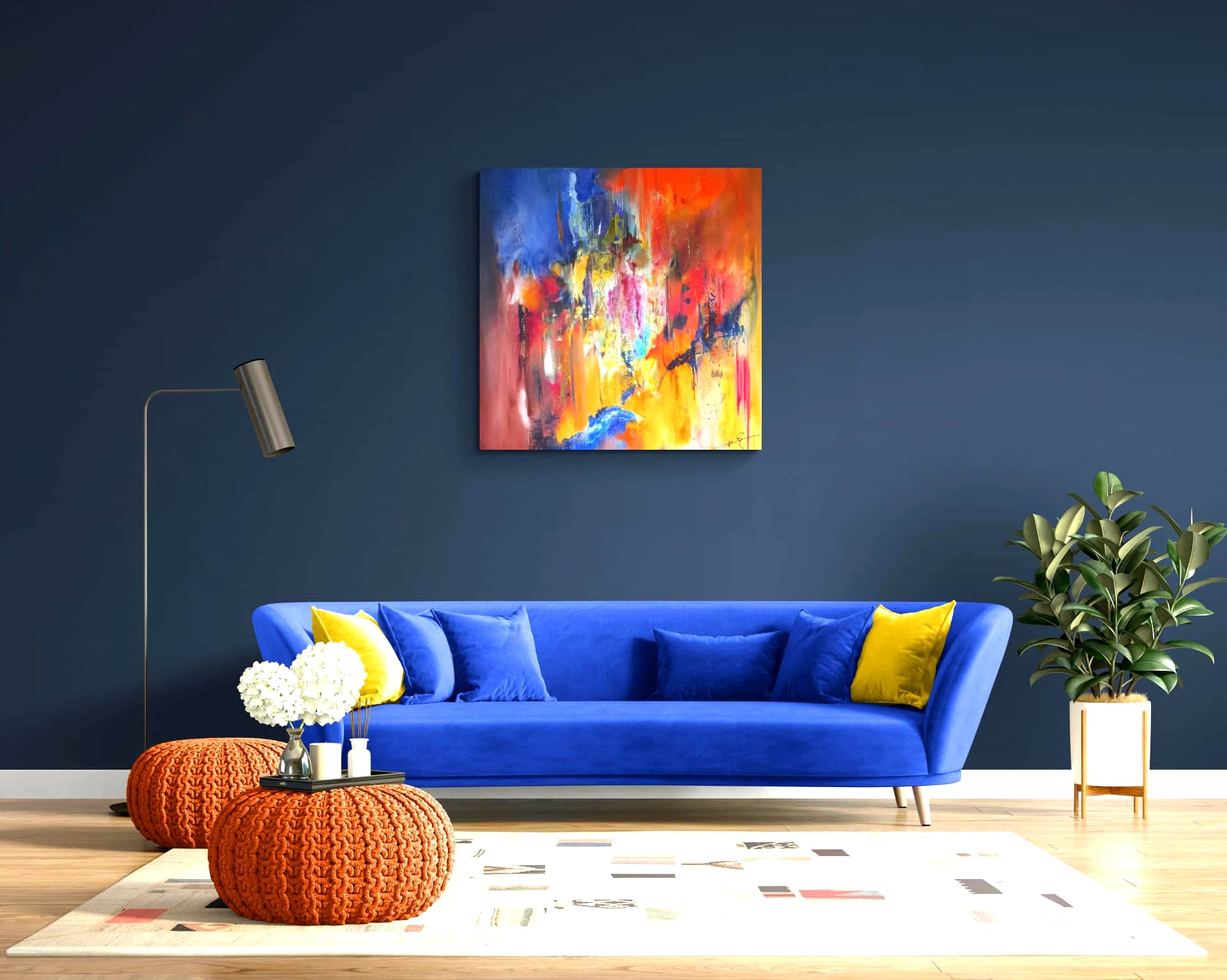 LOREVATEA-Tableau abstrait Intervalle in situ