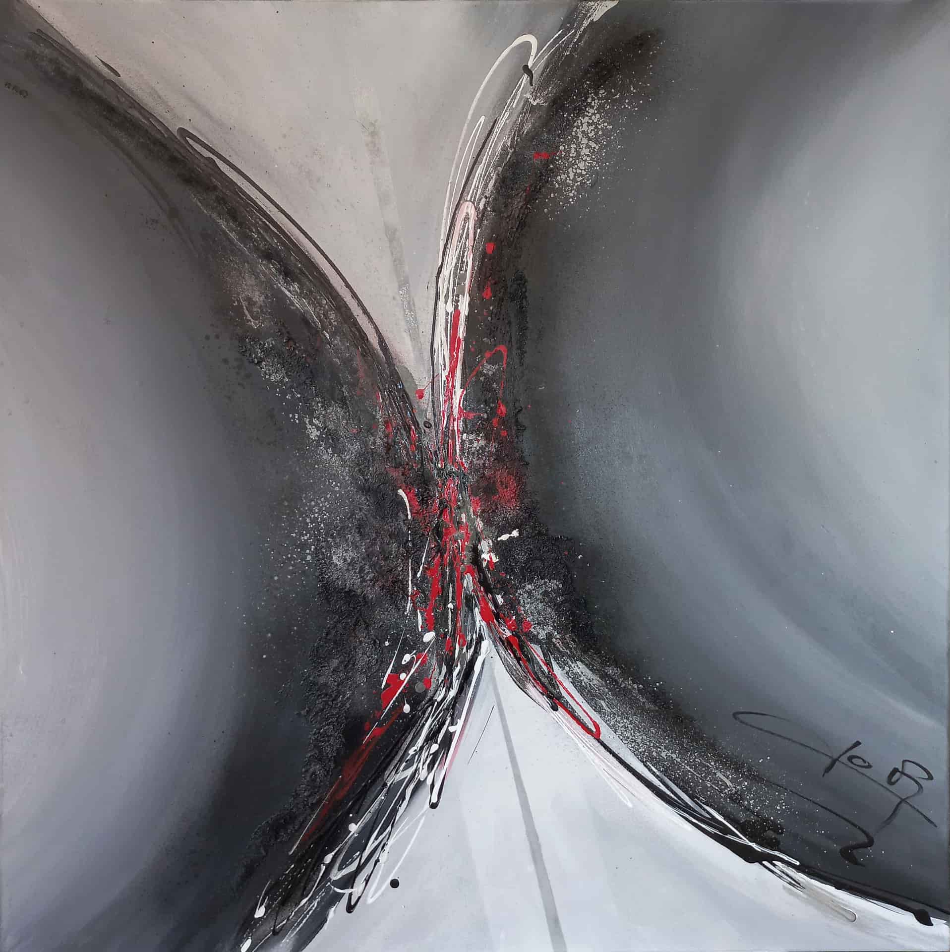 LOREVATEA-Tableau abstrait Opposition 80 x 80 cm