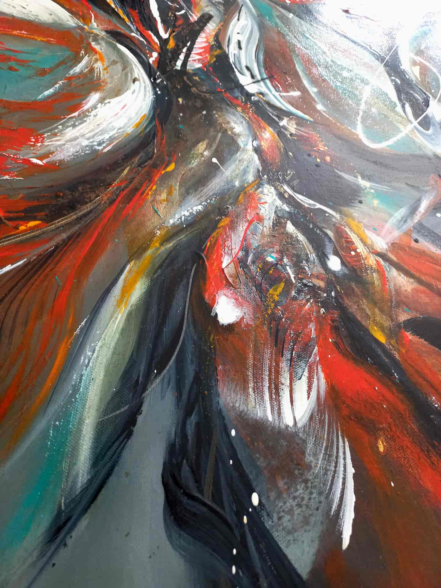 LOREVATEA-Tableau abstrait Ura Fenua détail