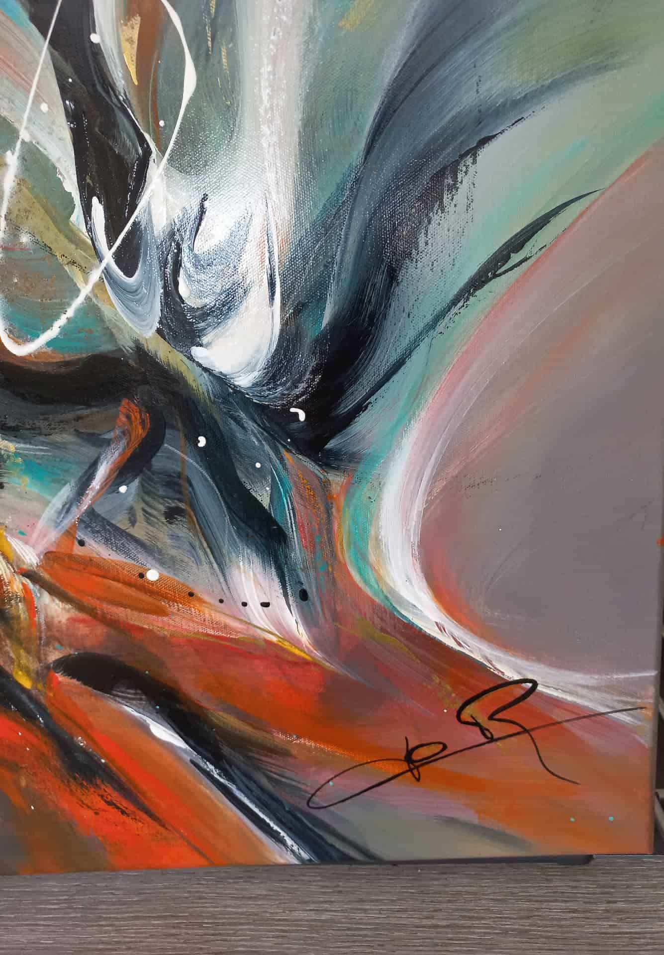 LOREVATEA-Tableau abstrait Ura Fenua détail