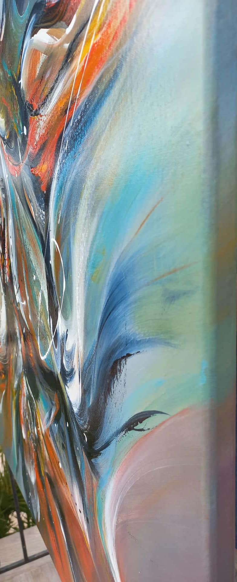 LOREVATEA-Tableau abstrait Ura Fenua finition profil