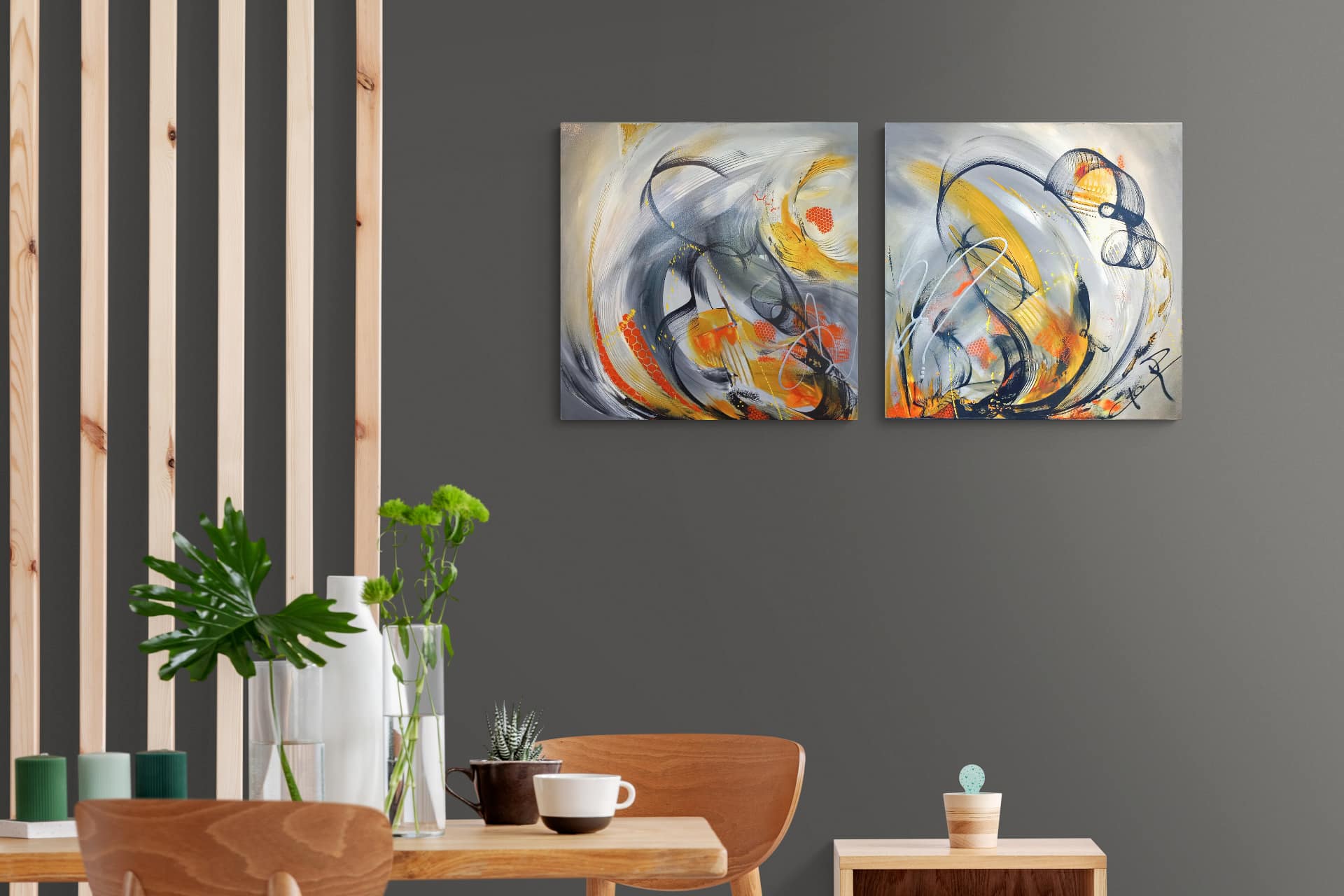 LOREVATEA • Aquarté tableau in situ dans une salle de réunion