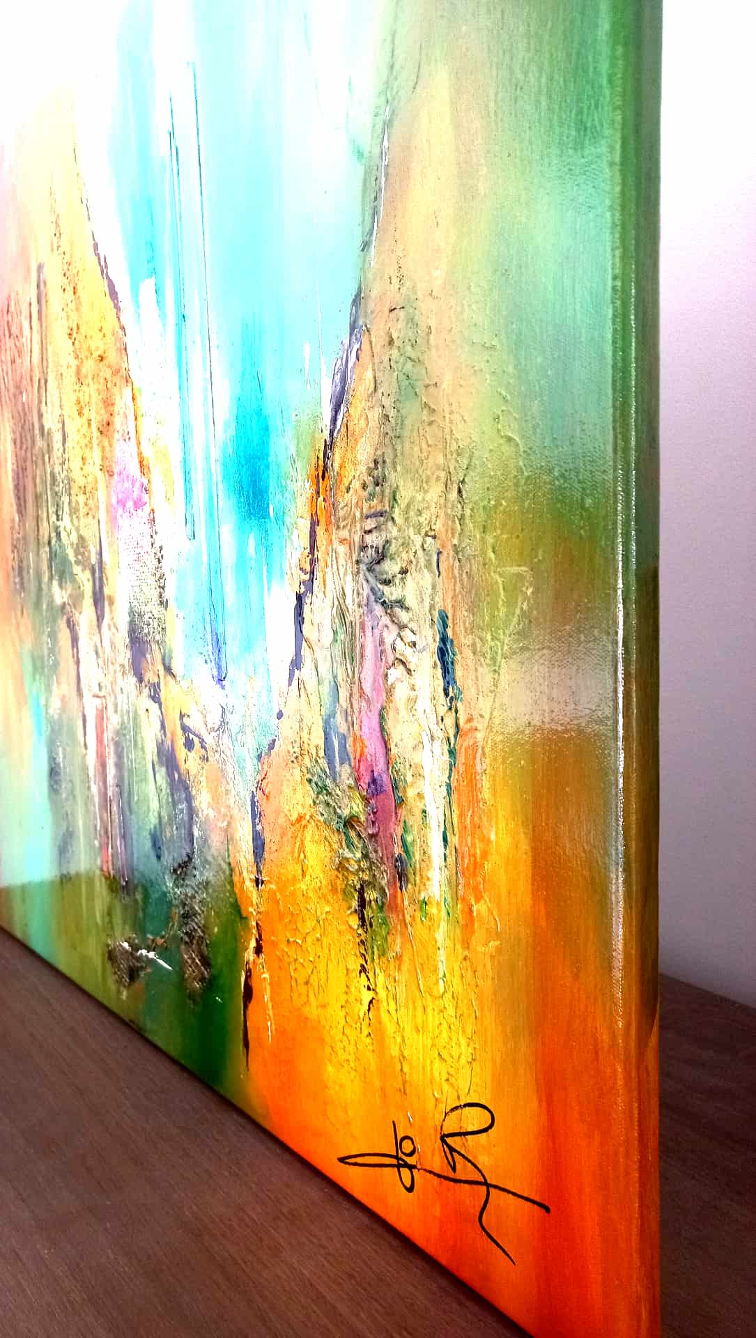 LOREVATEA-Tableau abstrait Cascade finition profil