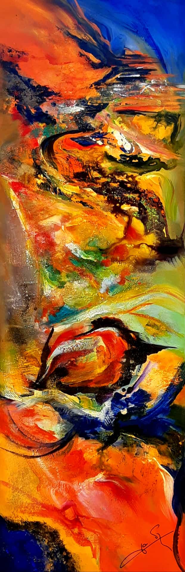 LOREVATEA-Tableau abstrait Ryujin 50 x 150 cm