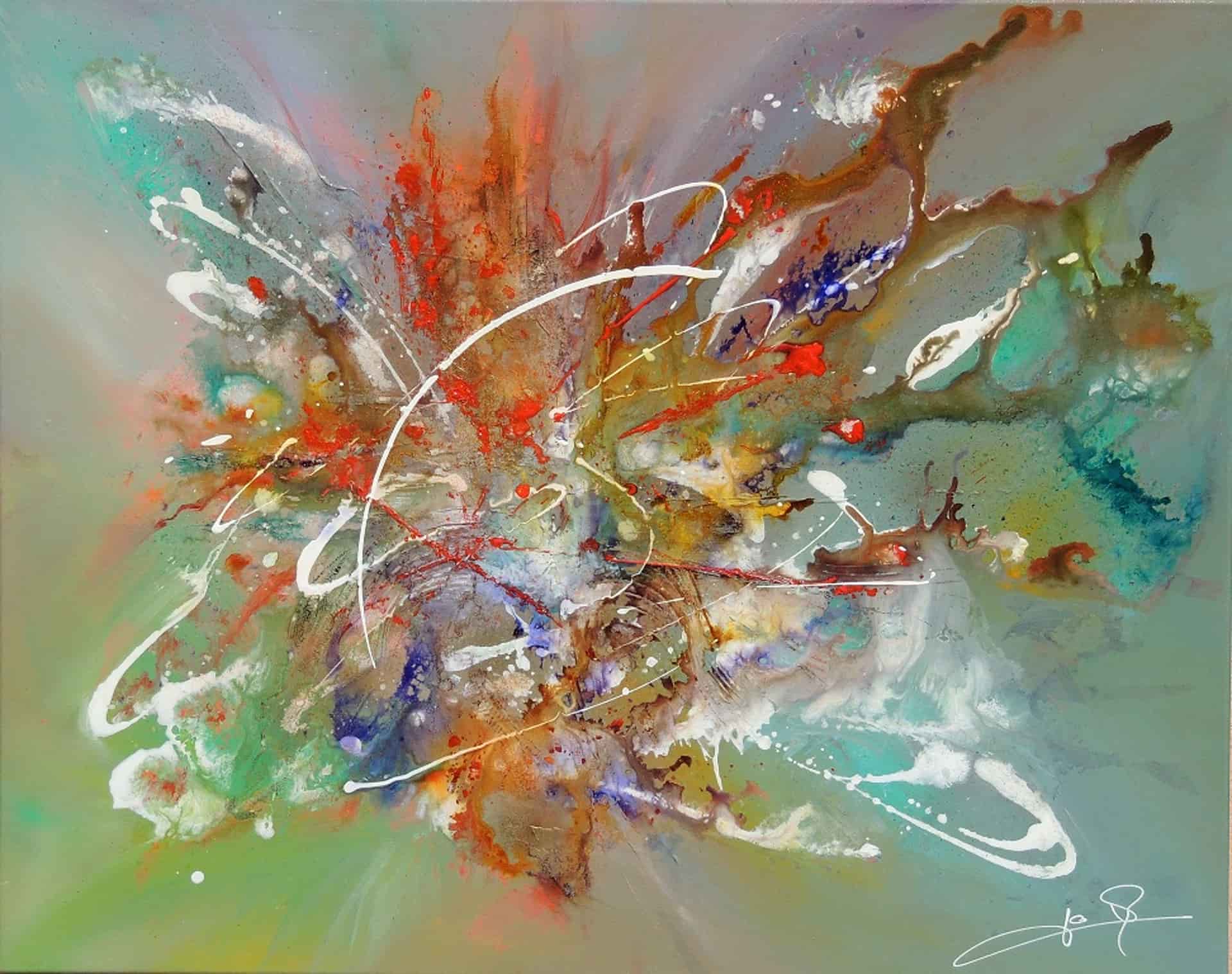 LOREVATEA-Tableau abstrait Astral 100 x 80 cm