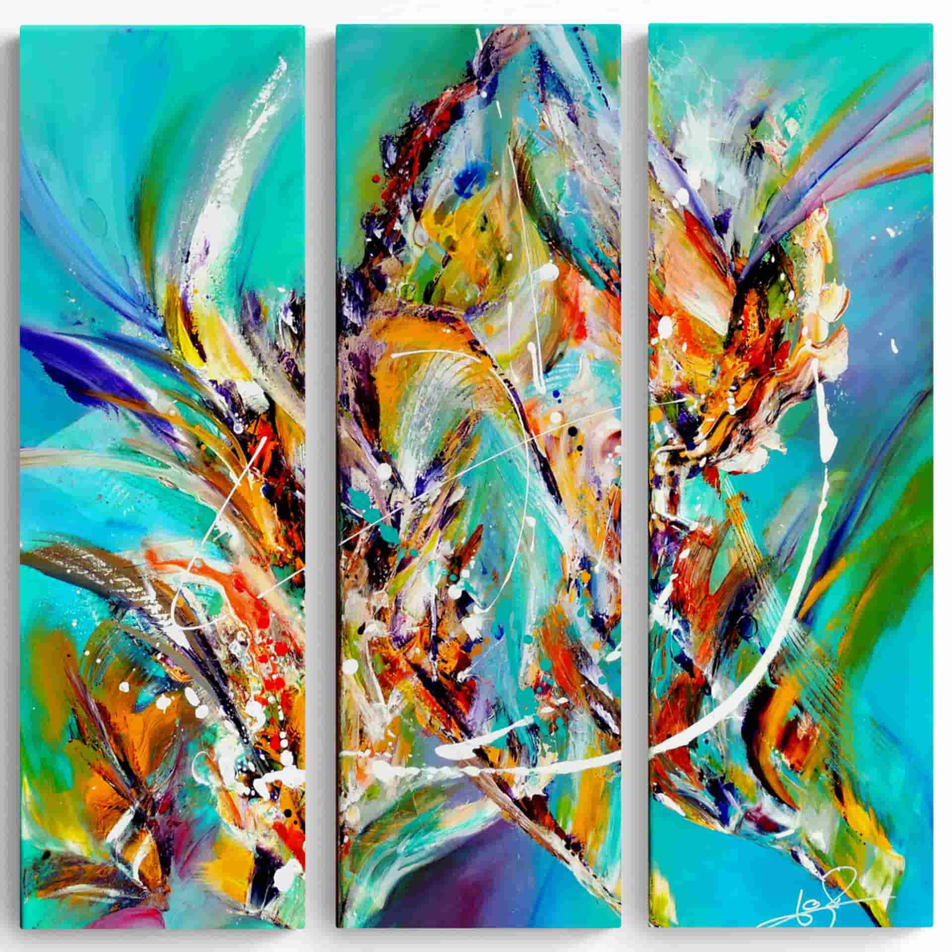 LOREVATEA-Tableau abstrait Evolution 90 x 90 cm