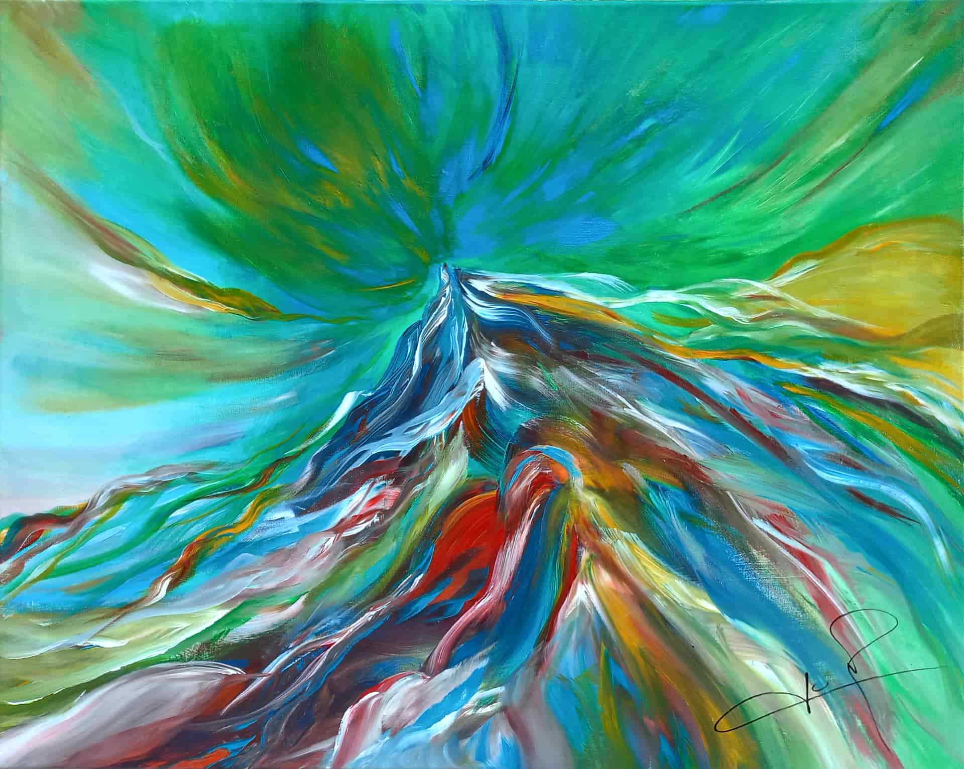 LOREVATEA-Tableau abstrait Equinoce 100 x 50 cm