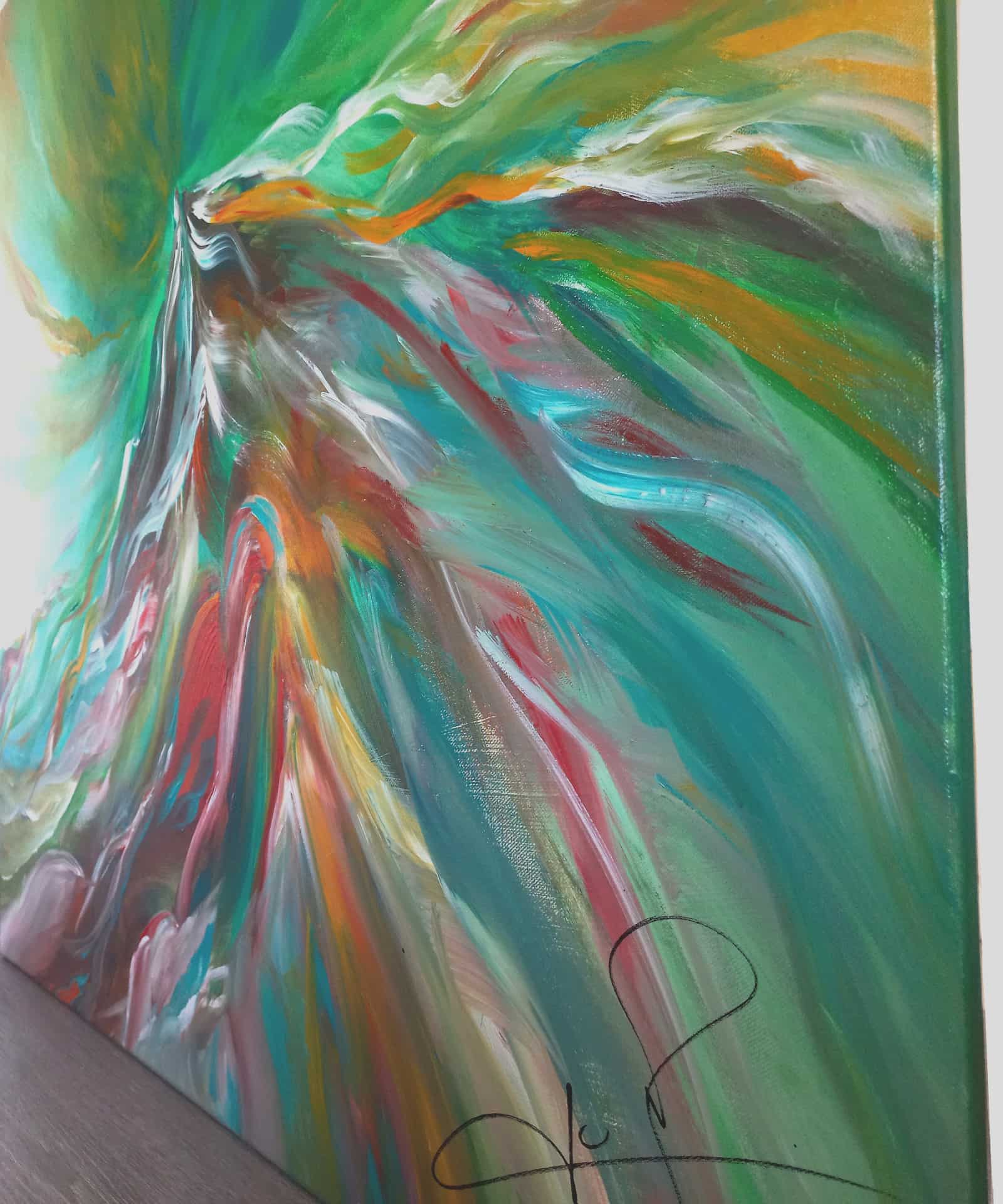 LOREVATEA-Tableau abstrait Equinoce détail