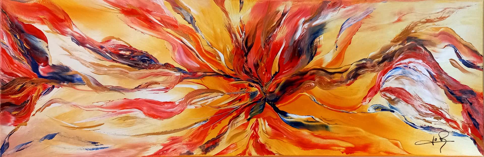 LOREVATEA-Tableau abstrait Sirocco 120 x 40 cm