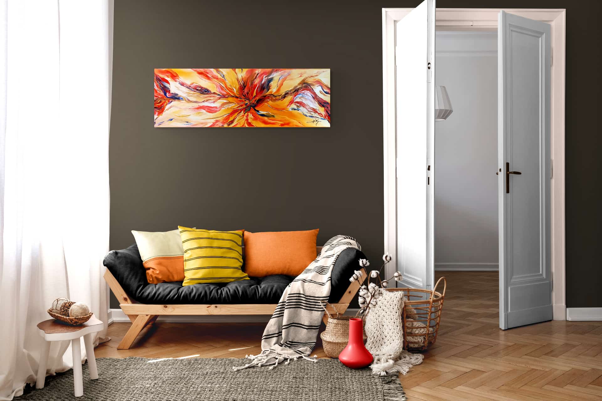 LOREVATEA-Tableau abstrait Sirocco in situ