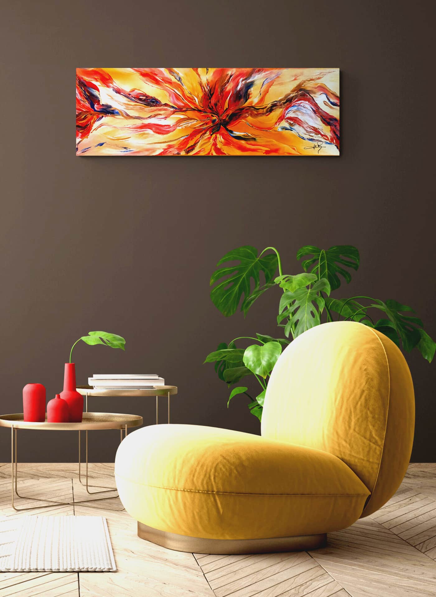 LOREVATEA-Tableau abstrait Sirocco in situ
