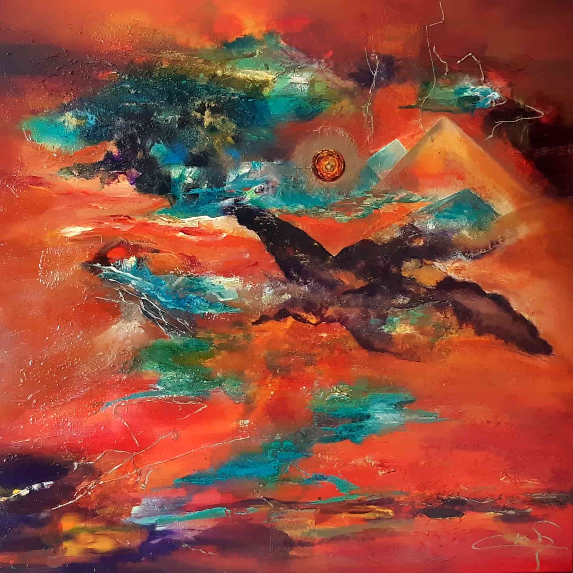 LOREVATEA-Tableau abstrait After All 100 x 100 cm
