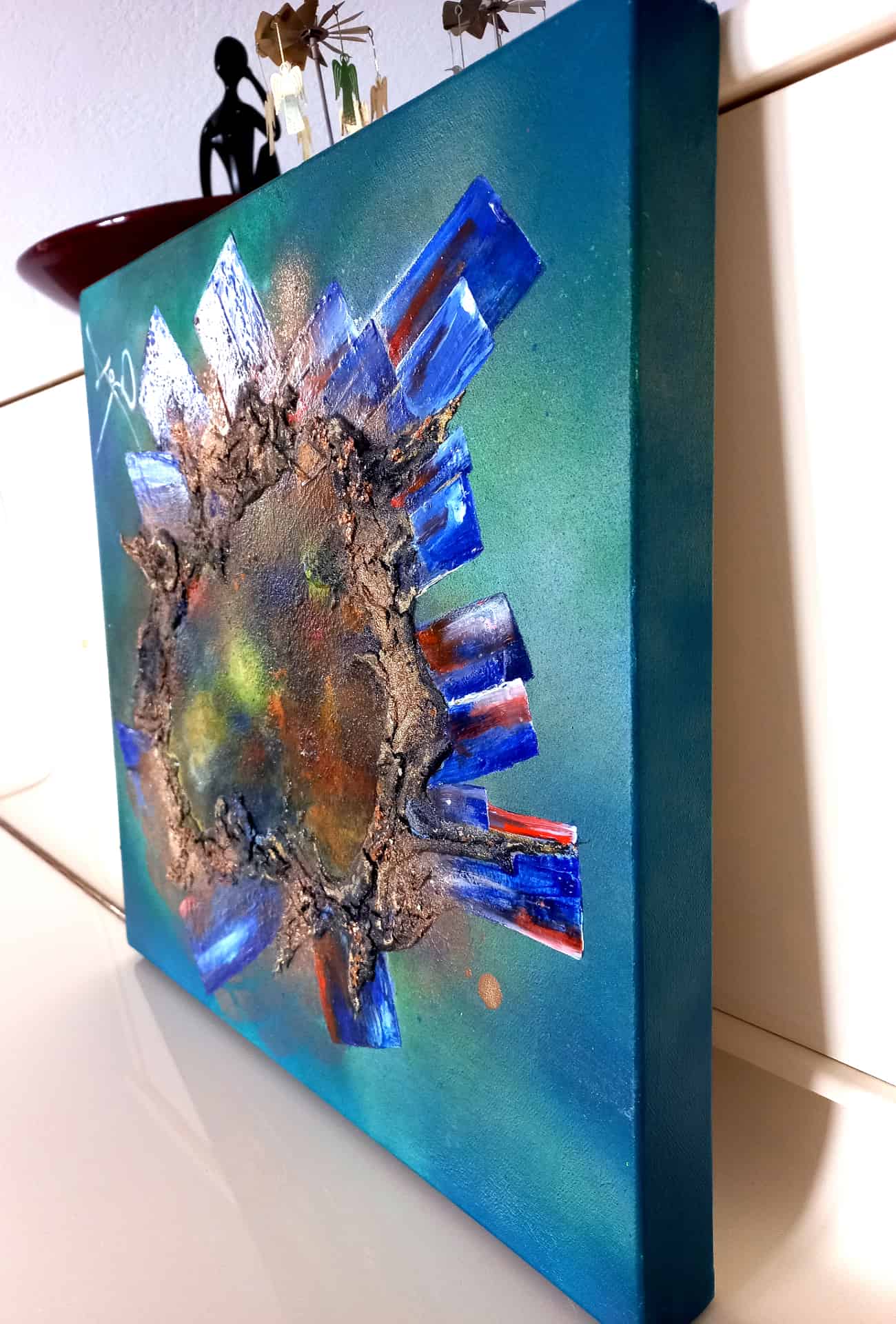 LOREVATEA-Tableau abstrait Hawaïki finition profil