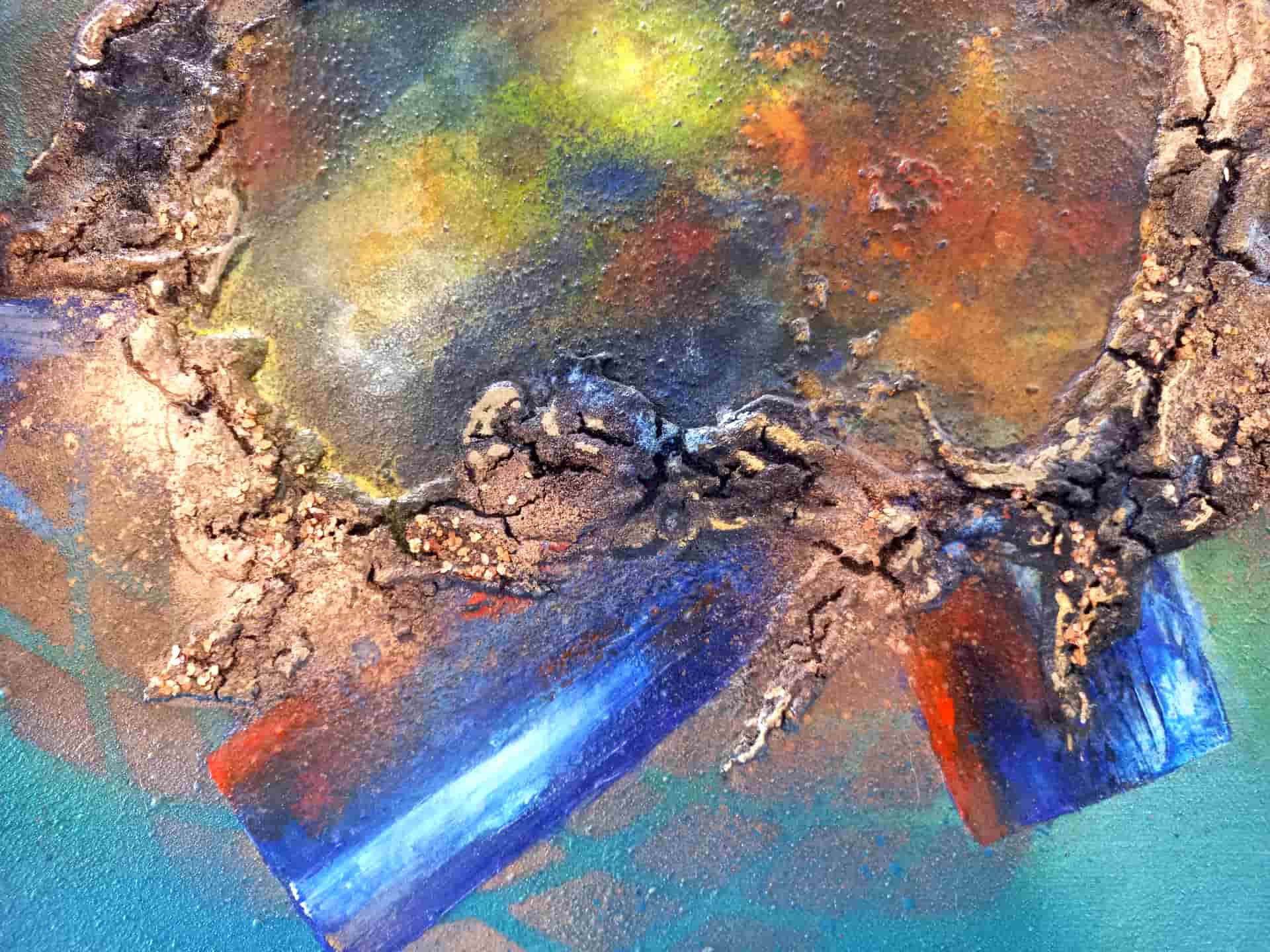 LOREVATEA-Tableau abstrait Hawaïki détail
