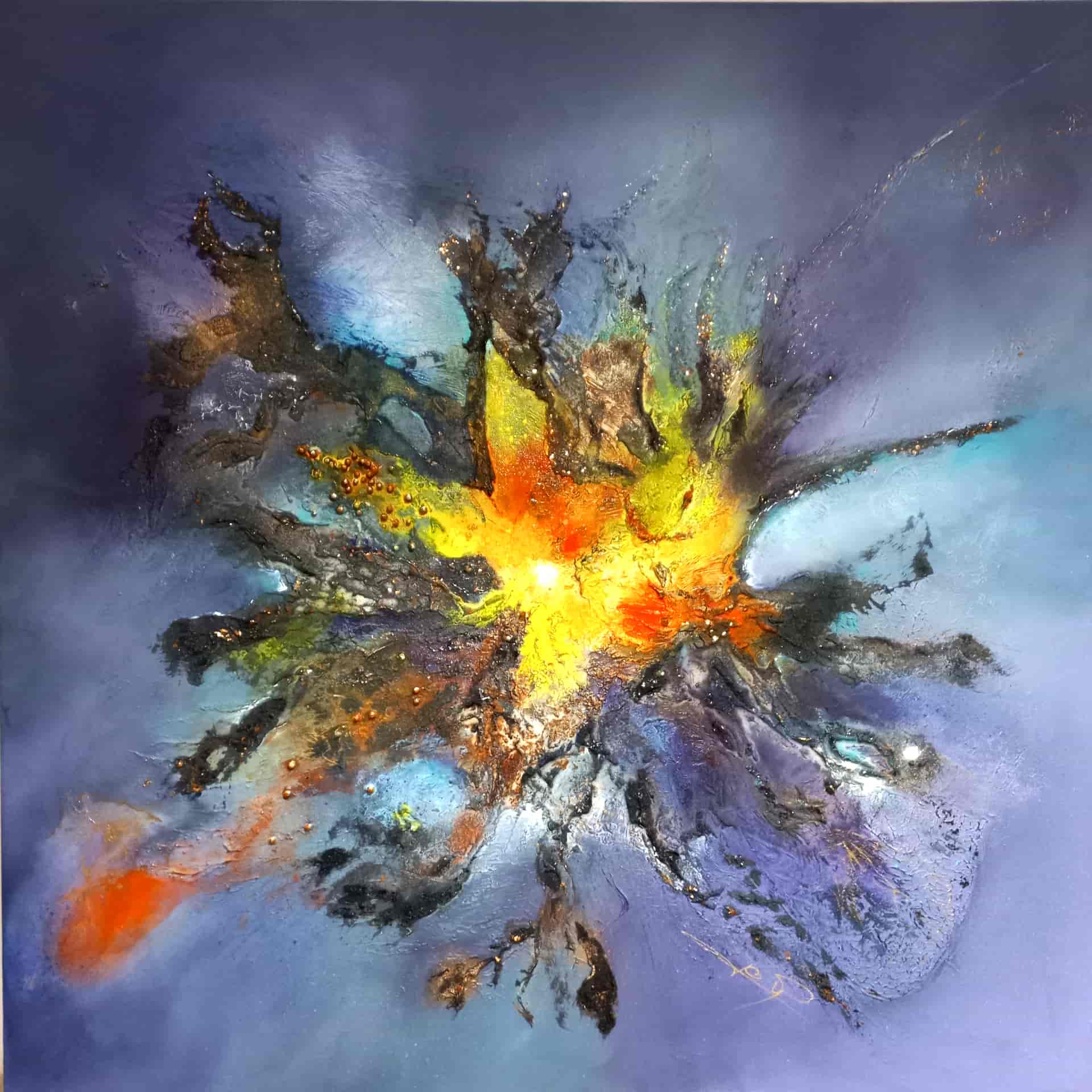 LOREVATEA-Tableau abstrait Maramatoa 80x80 cm