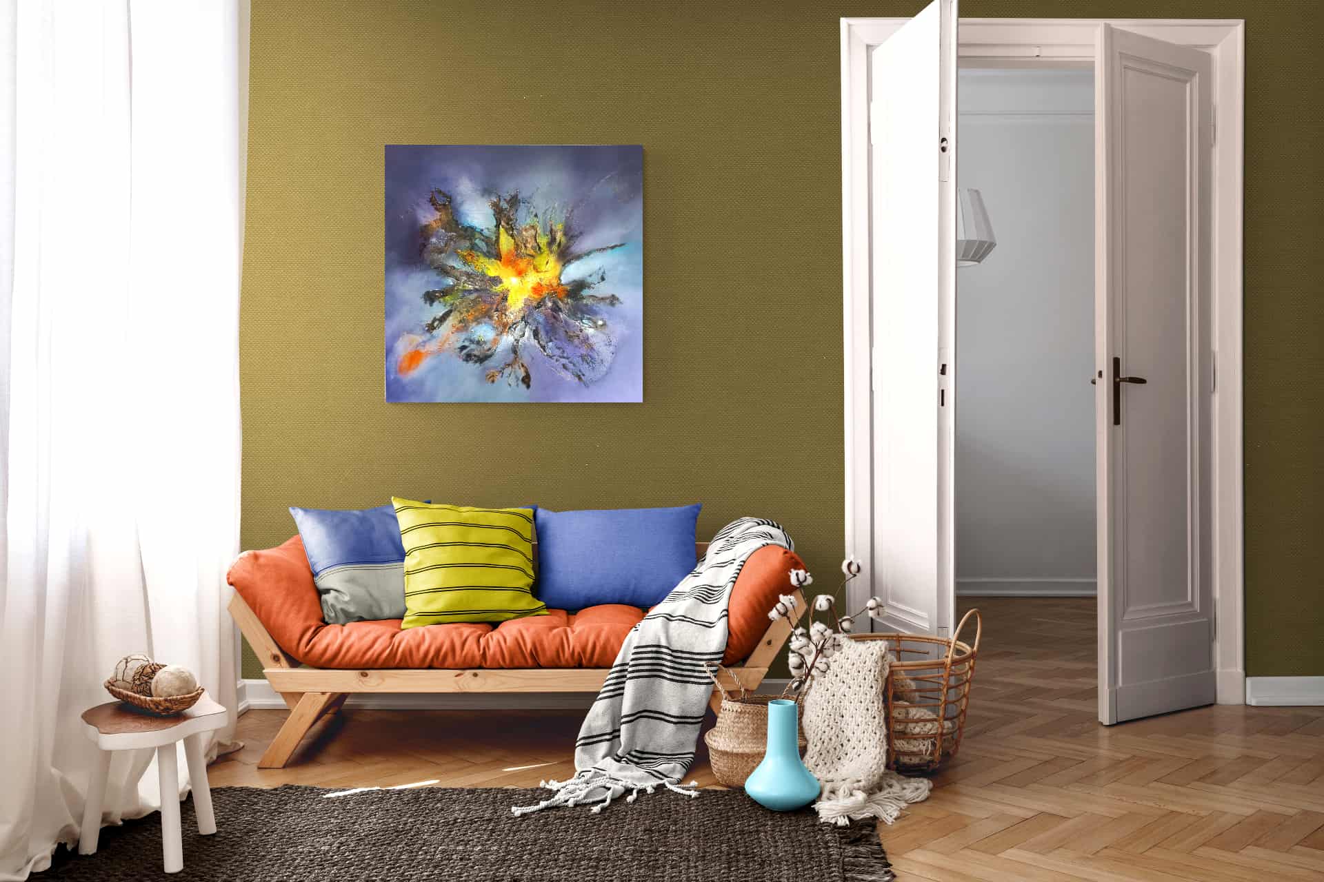 LOREVATEA-Tableau abstrait Maramatoa in situ