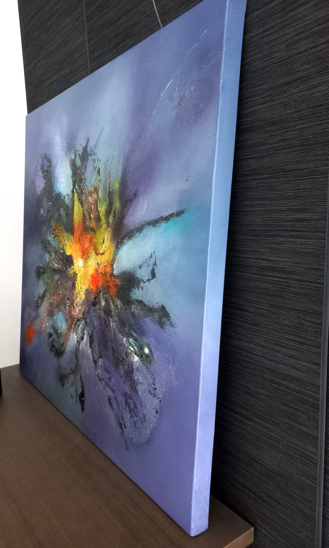 LOREVATEA-Tableau abstrait Maramatoa finition profil