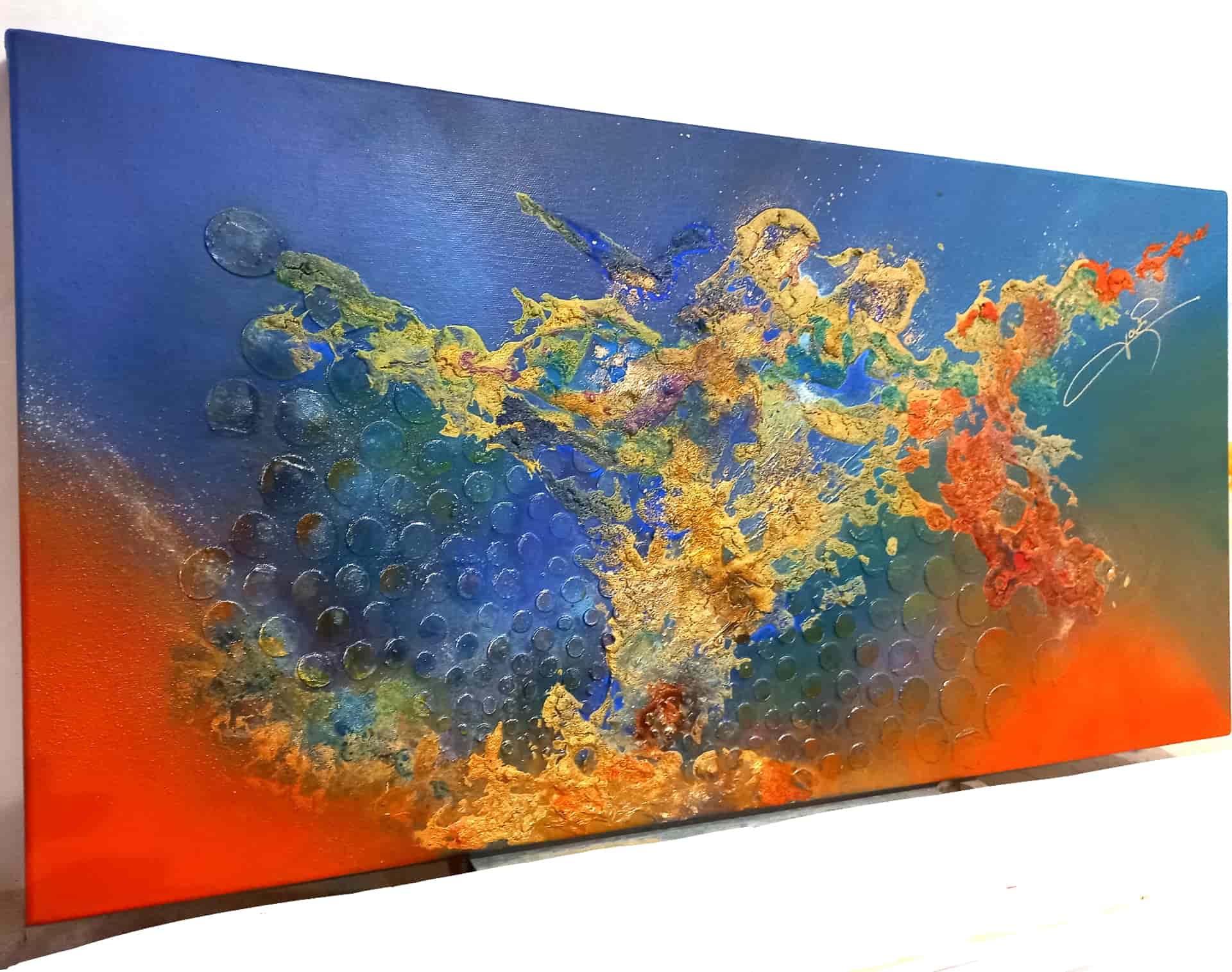 LOREVATEA-Tableau abstrait Mauna Loa 80x40 cm