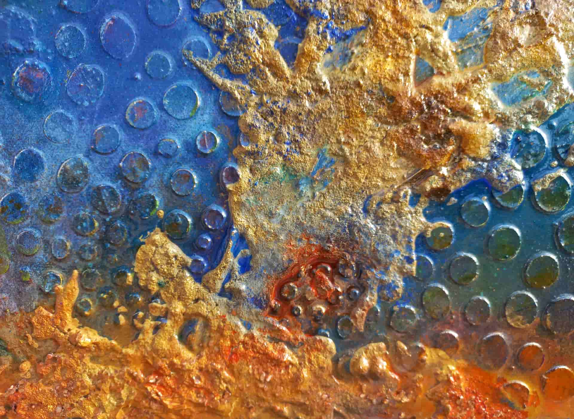 LOREVATEA-Tableau abstrait Mauna Loa détail