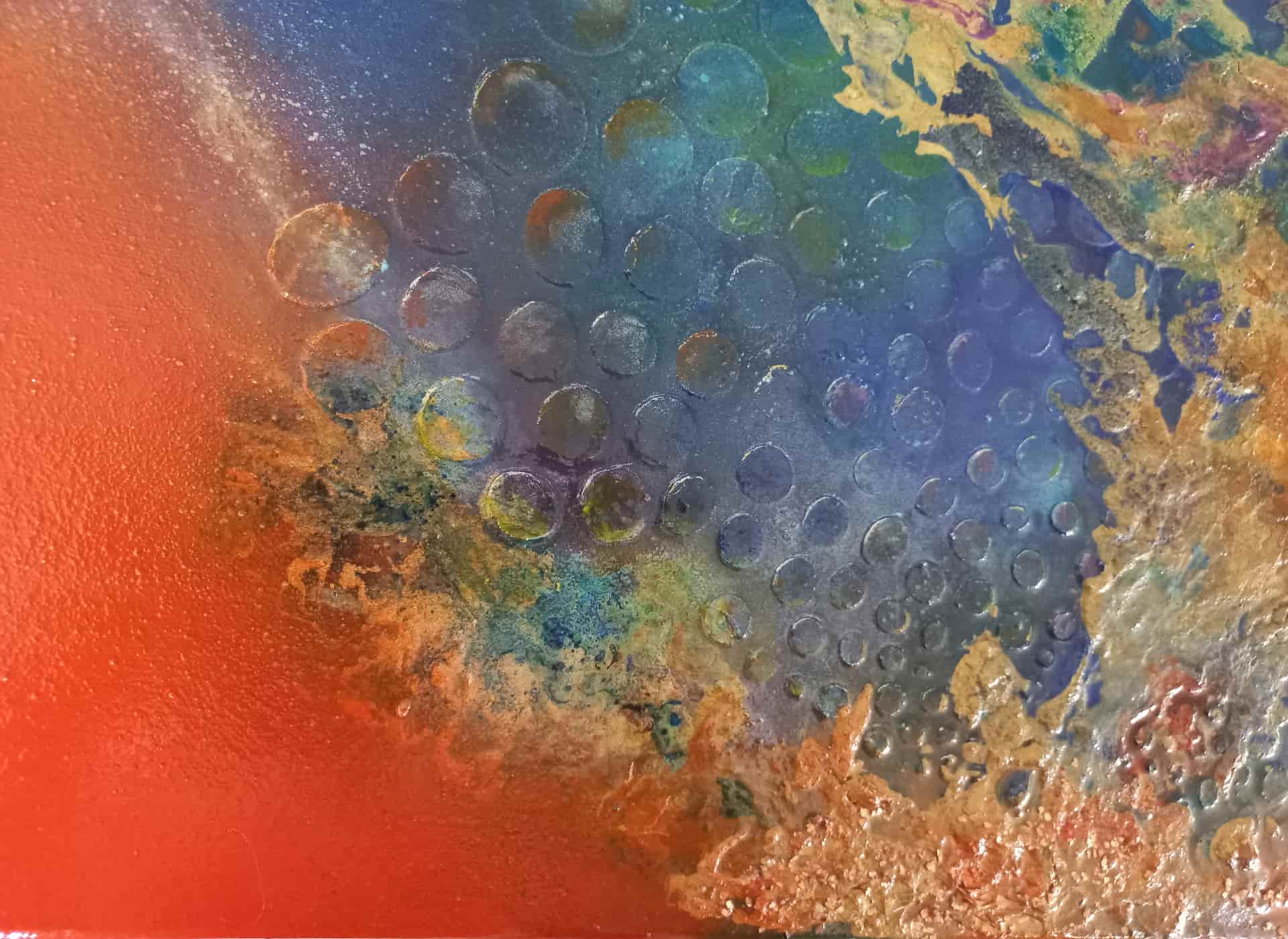 LOREVATEA-Tableau abstrait Mauna Loa détail