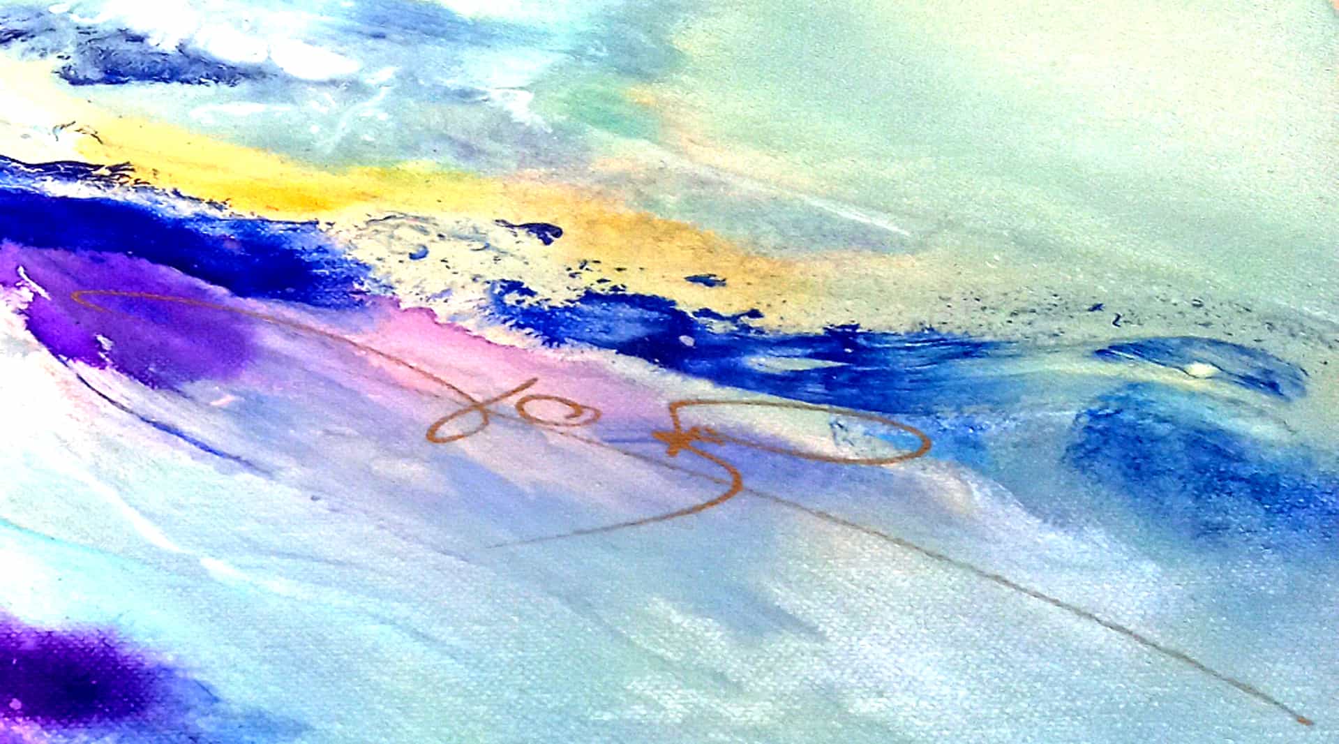 LOREVATEA-Tableau abstrait Raimanu signature